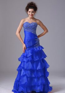 2012 Impressive Ruched and Beaded Mermaid Sweetheart Prom Gown Dress