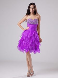 Ruched and Beaded Sweetheart 2013 Fabulous Prom Evening Dress in Purple