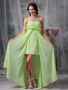 High-low Semi-formal Prom Dresses with Flowers in Spring Green