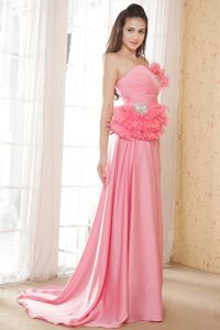 Watermelon Empire Sweetheart Prom Dress for Petite Girls with Flowers