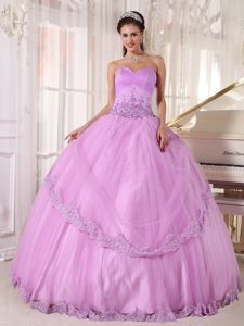 Appliques Sweetheart Lavender Layers Lovely Quinceanera Gowns Dresses