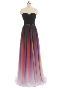 Floor Length Lace Up Prom Party Dress Multi-color for Prom and Party with Belt