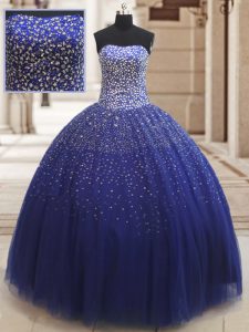 Dynamic Royal Blue 15th Birthday Dress Military Ball and Sweet 16 and Quinceanera and For with Beading Sweetheart Sleeve