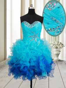 Cute Mini Length Ball Gowns Sleeveless Multi-color Prom Gown Lace Up