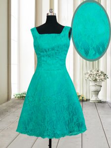 Stunning Square Sleeveless Lace Zipper Runway Inspired Dress