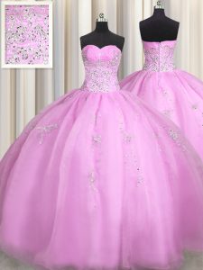 Floor Length Ball Gowns Sleeveless Lilac Quinceanera Dress Lace Up