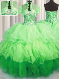 Designer Visible Boning Bling-bling Asymmetrical Lace Up Quinceanera Dress for Military Ball and Sweet 16 and Quinceaner