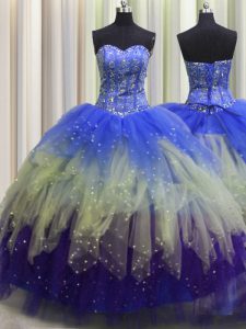 Custom Designed Visible Boning Multi-color 15 Quinceanera Dress Military Ball and Sweet 16 and Quinceanera and For with 