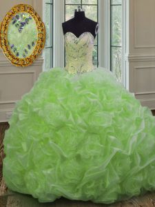 Sleeveless Sweep Train Beading Quinceanera Gowns