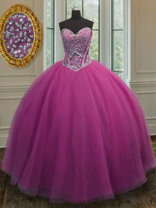 Extravagant Sweetheart Sleeveless Tulle Sweet 16 Quinceanera Dress Beading Lace Up