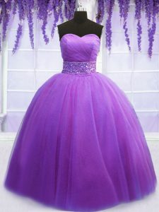 Vintage Tulle Sleeveless Floor Length Quinceanera Dress and Belt