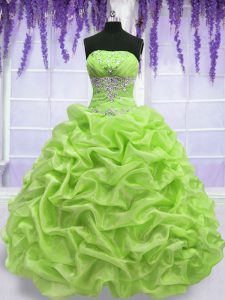 Exceptional Yellow Green Vestidos de Quinceanera Military Ball and Sweet 16 and Quinceanera and For with Beading and Pic