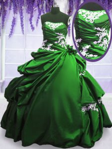 Ideal Sleeveless Appliques and Pick Ups Floor Length Quinceanera Gown