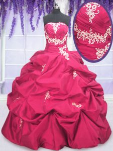 Inexpensive Pick Ups Asymmetrical Hot Pink Quinceanera Gowns Strapless Long Sleeves Lace Up