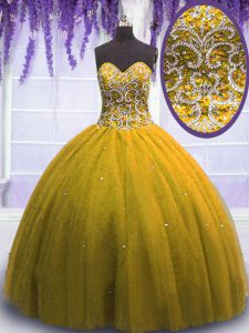Sleeveless Beading Lace Up 15th Birthday Dress