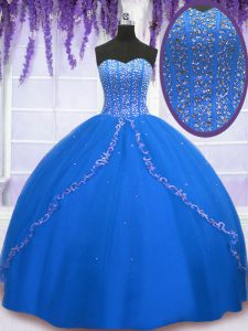 Comfortable Sleeveless Beading and Sequins Lace Up Vestidos de Quinceanera