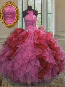 Deluxe Multi-color Sweet 16 Dress Military Ball and Sweet 16 and Quinceanera and For with Beading and Ruffles Strapless 