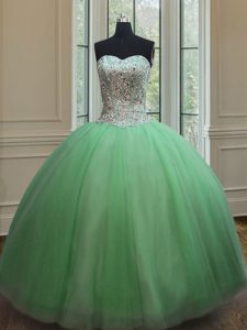 Sweetheart Lace Up Beading 15 Quinceanera Dress Sleeveless