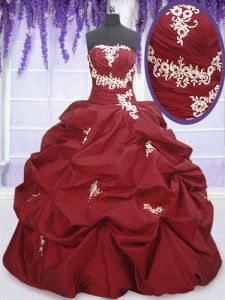 Flare Sleeveless Appliques and Pick Ups Lace Up 15th Birthday Dress