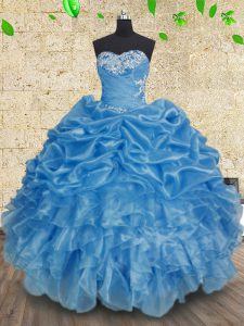 Sleeveless Beading and Appliques and Ruffles and Ruching Lace Up Sweet 16 Dress