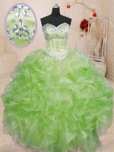 Great Floor Length Quinceanera Dress Sweetheart Sleeveless Lace Up