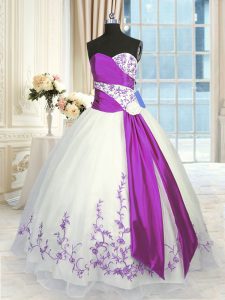Flirting Sleeveless Embroidery and Sashes ribbons Lace Up 15 Quinceanera Dress