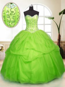 Dynamic Sleeveless Sequins and Pick Ups Floor Length Quinceanera Dresses