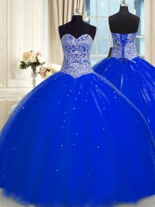 Fitting Sleeveless Beading and Sequins Backless Quince Ball Gowns