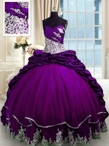Nice Pick Ups With Train Purple 15 Quinceanera Dress Sweetheart Sleeveless Brush Train Lace Up