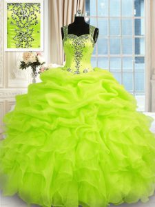 Simple Sleeveless Organza Zipper Sweet 16 Dresses for Military Ball and Sweet 16 and Quinceanera