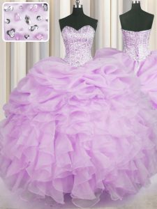 Smart Floor Length Ball Gowns Sleeveless Lilac Sweet 16 Dress Lace Up