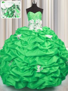 Sweetheart Lace Up Appliques and Sequins and Pick Ups 15 Quinceanera Dress Brush Train Sleeveless