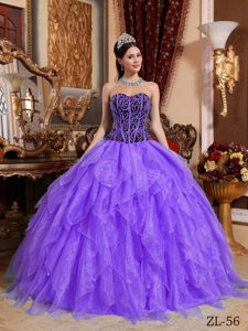 Black and Purple Sweet Sixteen Dresses with Beadings and Ruffles in Organza