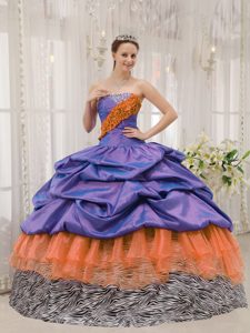 Strapless Long Beaded Quinceanera Dresses in and Organza