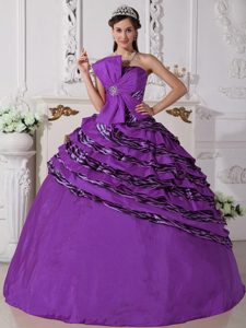 Affordable Purple Ball Gown Strapless Quinceanera Gown Dress with Beading