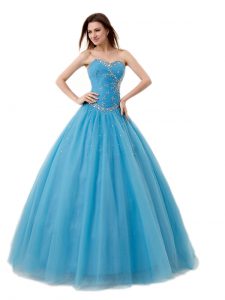 Exquisite Sleeveless Lace Up Floor Length Beading and Ruching Sweet 16 Dresses
