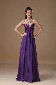Memorable Purple Beaded Long Chiffon Celebrities Dresses for Less