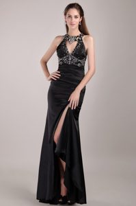 Special Black Scoop Pageant Evening Gowns for Custom Made