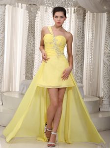 Princess One Shoulder High Low Chiffon Senior Prom Dress On Promotion