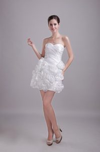 White A-line Mini-length Prom Dress for Summer with Sweetheart