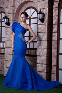Beauty Royal Blue Mermaid Evening Dresses for Women with Appliques