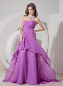Discount Empire Sweetheart Prom Holiday Dresses with Ruching in Lavender