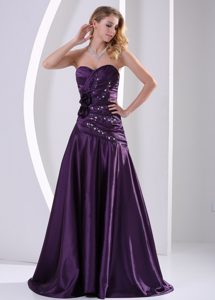 Shining Sweetheart Eggplant Purple Long Prom Dress