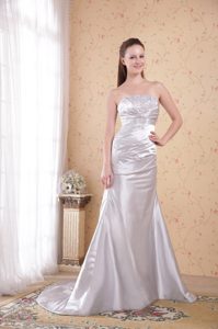 Grey Strapless Appliqued and Ruched Party Prom Dresses Best Seller