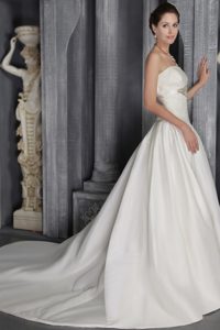 Best Strapless Wedding Dress in and Lace with Court Train