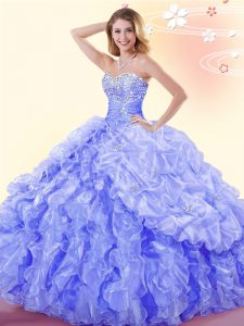 Wonderful Blue Quince Ball Gowns Military Ball and Sweet 16 and Quinceanera and For with Beading and Ruffles and Pick Up