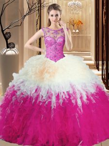 Floor Length Backless Quinceanera Dress Multi-color for Prom and Military Ball and Sweet 16 and Quinceanera with Beading