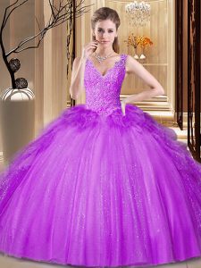 Designer Purple Sweet 16 Quinceanera Dress Military Ball and Sweet 16 and Quinceanera and For with Appliques and Ruffles