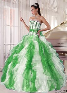 Colorful Strapless Organza Beading Quinceanera Dresses Embellished Sash