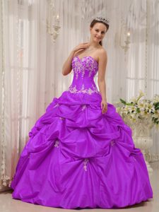 Purple Sweetheart Appliqued Dresses for Quince Popular in 2013